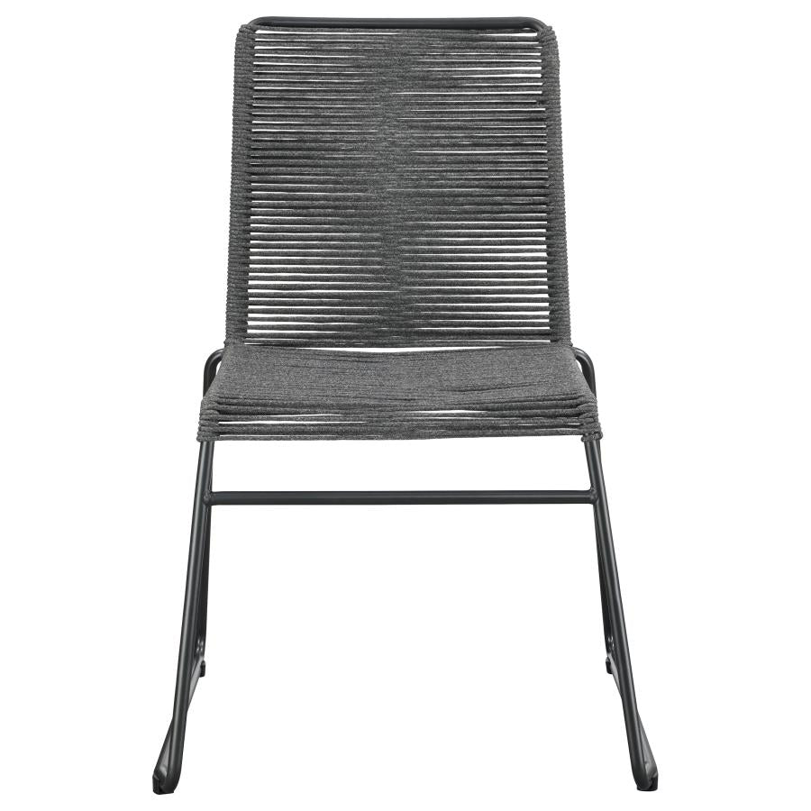 Jerome Woven Rope Stackable Side Chair Charcoal (Set of 2) - 192062