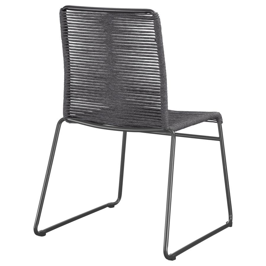 Jerome Woven Rope Stackable Side Chair Charcoal (Set of 2) - 192062