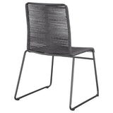 Jerome Woven Rope Stackable Side Chair Charcoal (Set of 2) - 192062