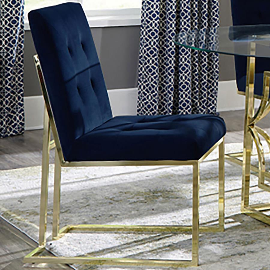 Cisco Velvet Upholstered Dining Side Chair Gold (Set of 2) - 192493