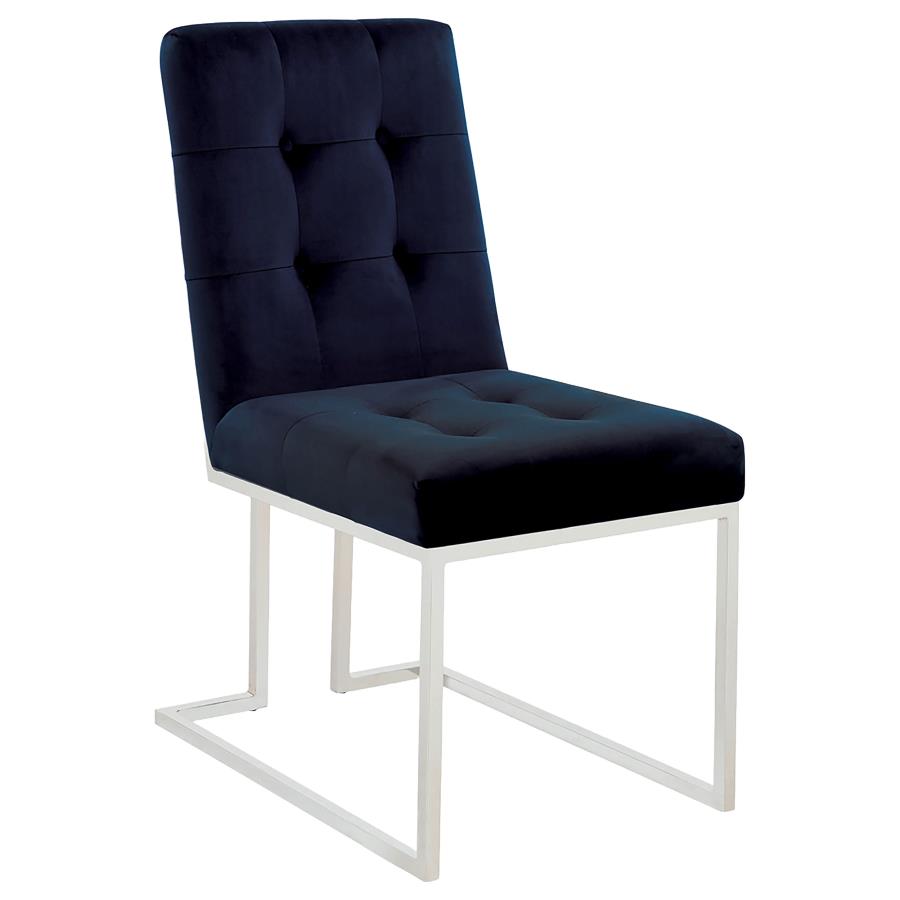 Cisco Velvet Upholstered Dining Side Chair Chrome (Set of 2) - 192494