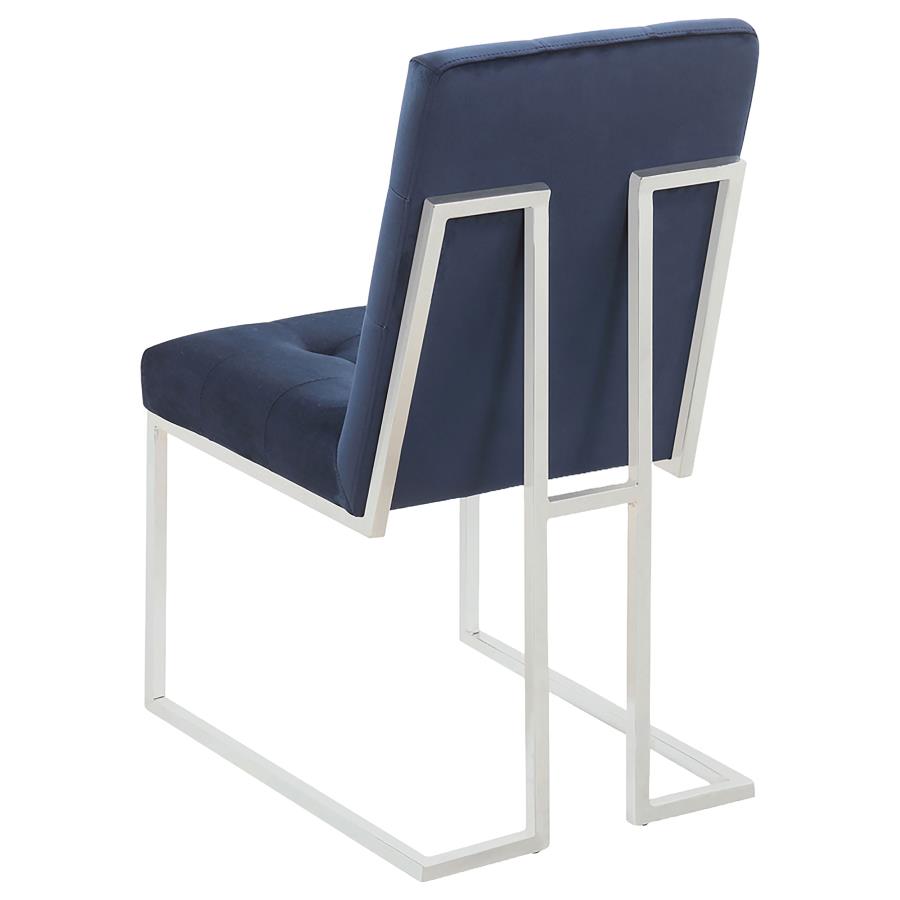 Cisco Velvet Upholstered Dining Side Chair Chrome (Set of 2) - 192494