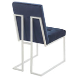 Cisco Velvet Upholstered Dining Side Chair Chrome (Set of 2) - 192494