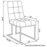 Cisco Velvet Upholstered Dining Side Chair Chrome (Set of 2) - 192494