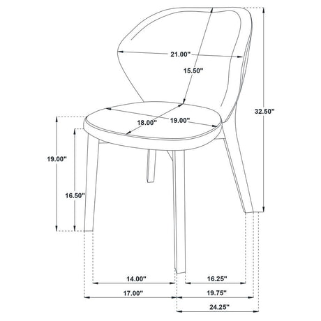 Randolph Dining Side Chair Butterscotch and Brown (Set of 2) - 192522