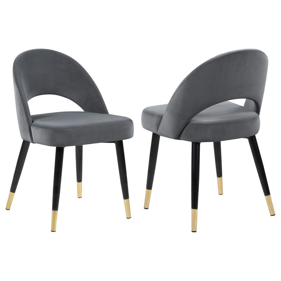 Lindsey Upholstered Dining Side Chair Grey (Set of 2) - 192542