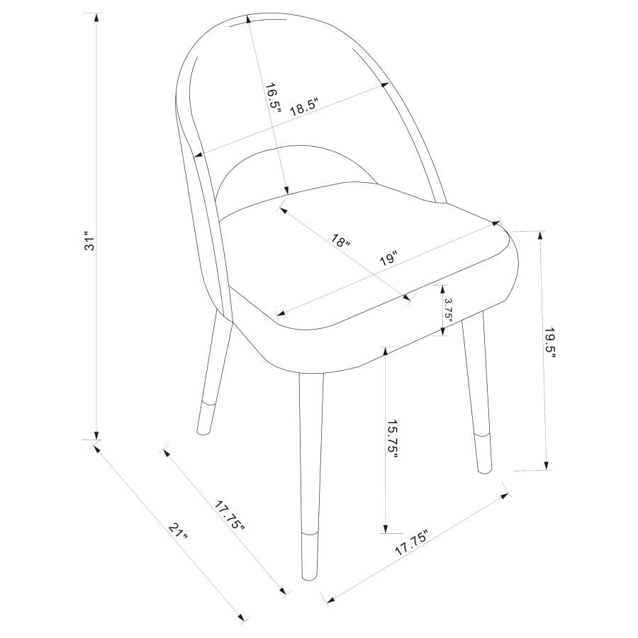 Lindsey Upholstered Dining Side Chair Grey (Set of 2) - 192542