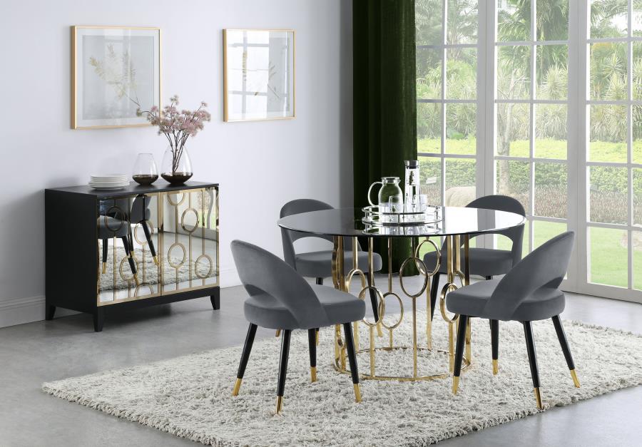 Lindsey Upholstered Dining Side Chair Grey (Set of 2) - 192542