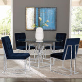 Starlight Square Metal Dining Table Base Chrome - 192561