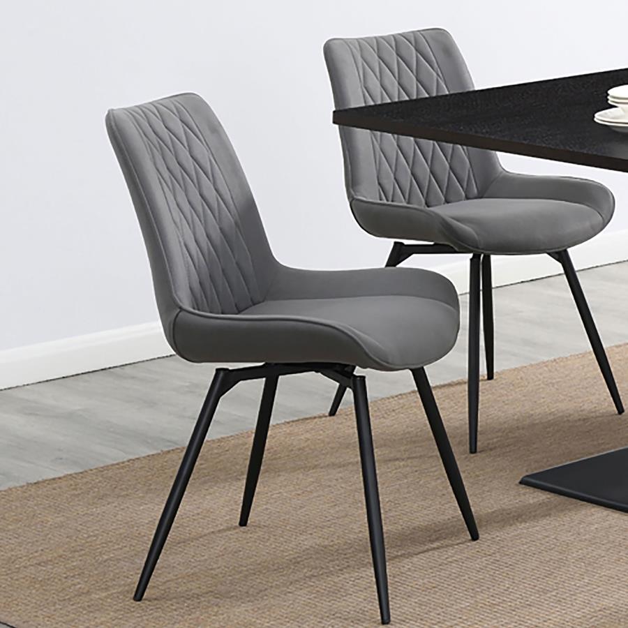 Diggs Upholstered Swivel Dining Side Chair Grey (Set of 2) - 193312