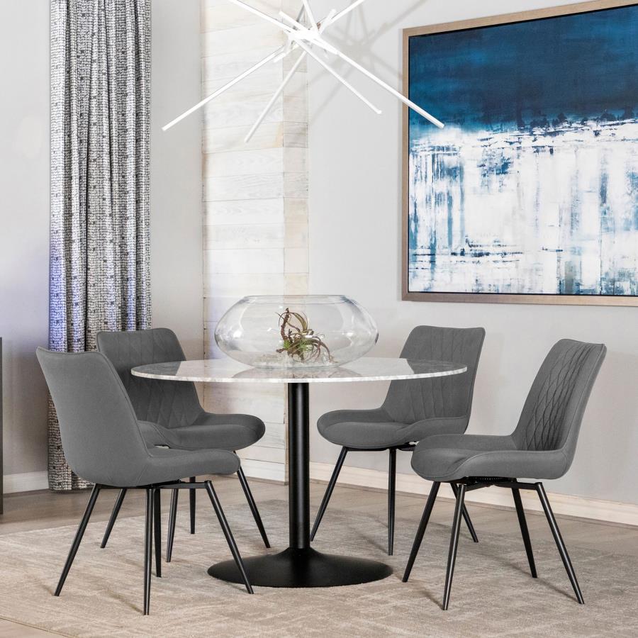 Diggs Upholstered Swivel Dining Side Chair Grey (Set of 2) - 193312