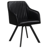 Arika Leatherette Upholstered Swivel Dining Arm Chair Black - 193372BLK