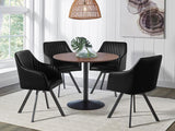 Arika Leatherette Upholstered Swivel Dining Arm Chair Black - 193372BLK