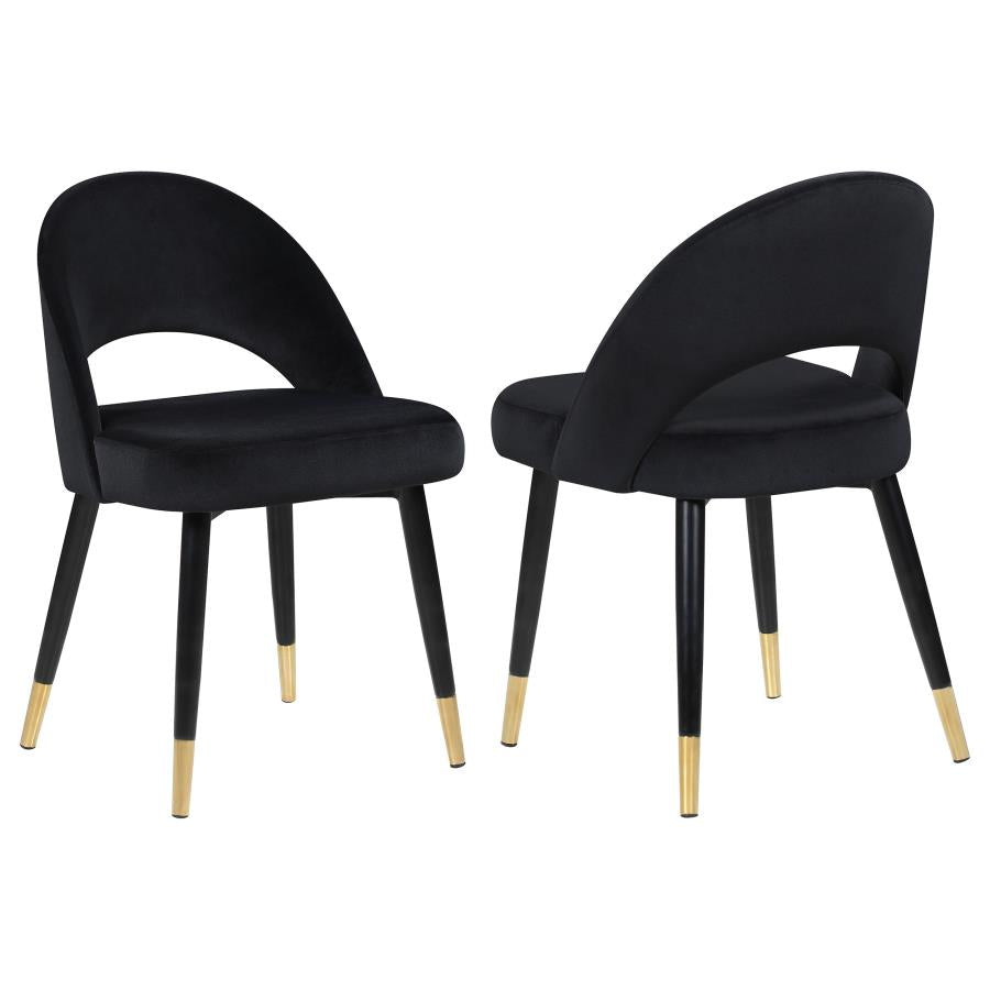 Lindsey Upholstered Dining Side Chair Black (Set of 2) - 193562