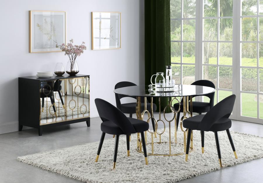 Lindsey Upholstered Dining Side Chair Black (Set of 2) - 193562