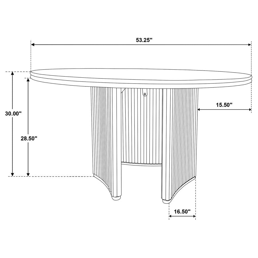 Adina 53-inch Round Wood Dining Table Distressed Light Brown - 193610