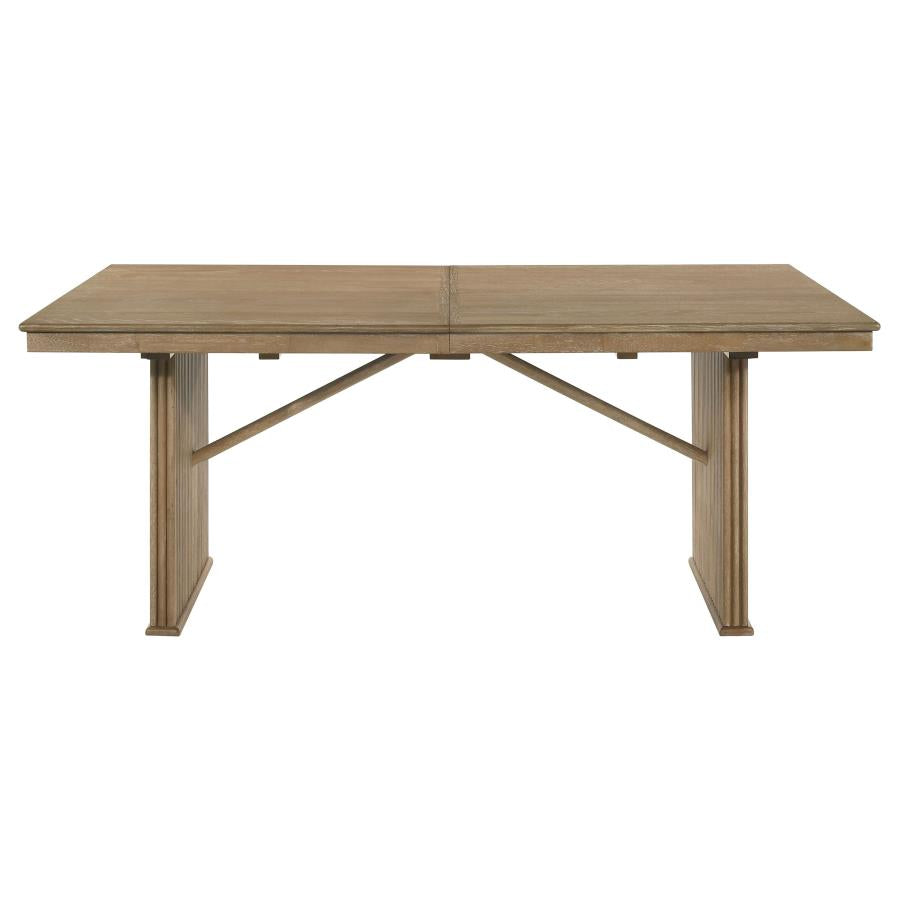 Adina 89-inch Extension Dining Table Distressed Light Brown - 193611