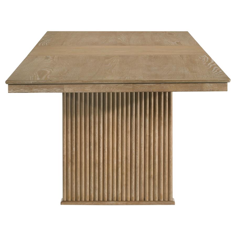 Adina 89-inch Extension Dining Table Distressed Light Brown - 193611