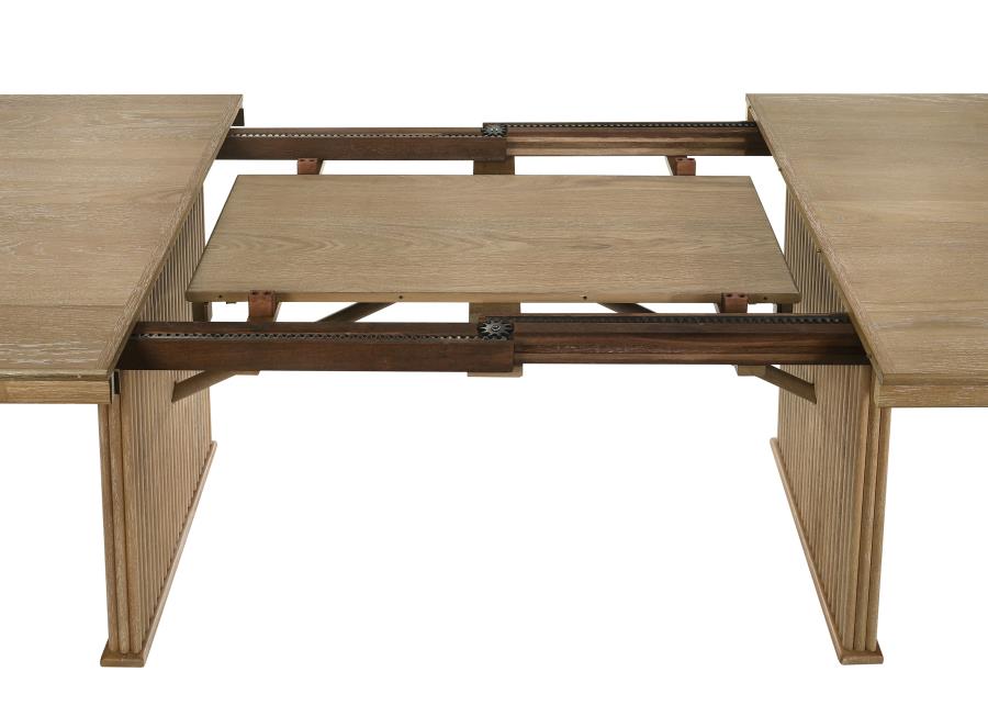 Adina 89-inch Extension Dining Table Distressed Light Brown - 193611