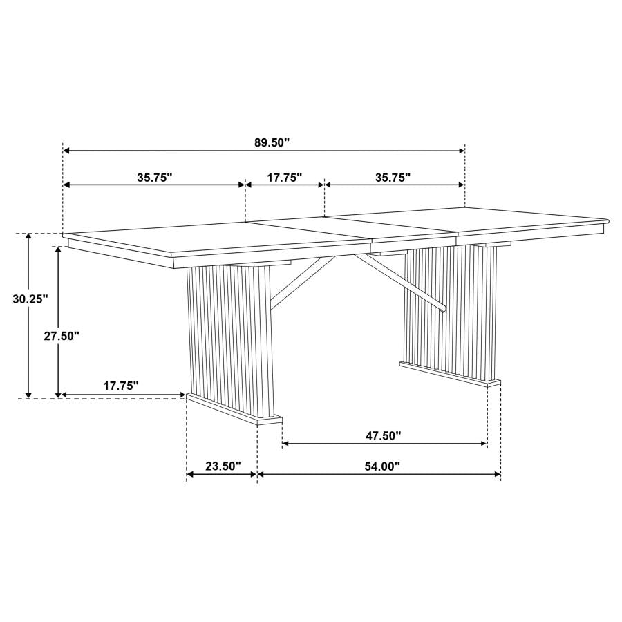 Adina 89-inch Extension Dining Table Distressed Light Brown - 193611