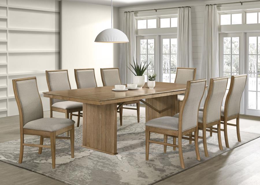 Adina 89-inch Extension Dining Table Distressed Light Brown - 193611