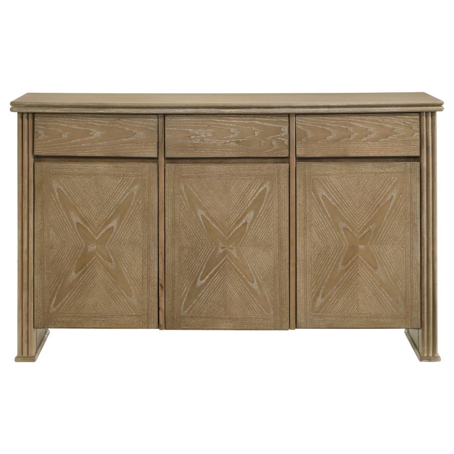 Adina 3-door 59-inch Sideboard Server Distressed Light Brown - 193615