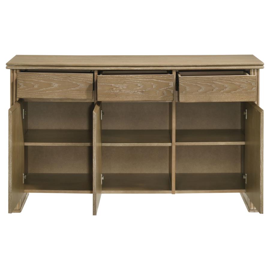 Adina 3-door 59-inch Sideboard Server Distressed Light Brown - 193615