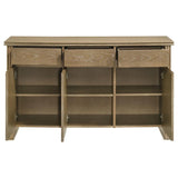 Adina 3-door 59-inch Sideboard Server Distressed Light Brown - 193615