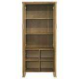 Adina 77-inch Tall Display Cabinet Distressed Light Brown - 193616