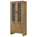 Adina 77-inch Tall Display Cabinet Distressed Light Brown - 193616