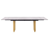 Vesa 97-inch Glass Top Extension Dining Table Beige - 193631