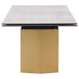 Vesa 97-inch Glass Top Extension Dining Table Beige - 193631
