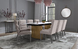 Vesa 97-inch Glass Top Extension Dining Table Beige - 193631