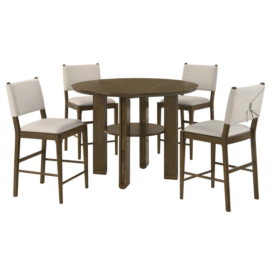 Ottowa 5-piece Round Counter Height Dining Room Set Brown - 193668-S5