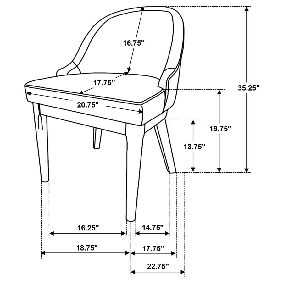 Reseda Upholstered Dining Side Chair Beige (Set of 2) - 193672