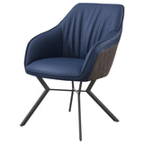 Mayer Upholstered Dining Arm Chair Blue and Brown (Set of 2) - 193722