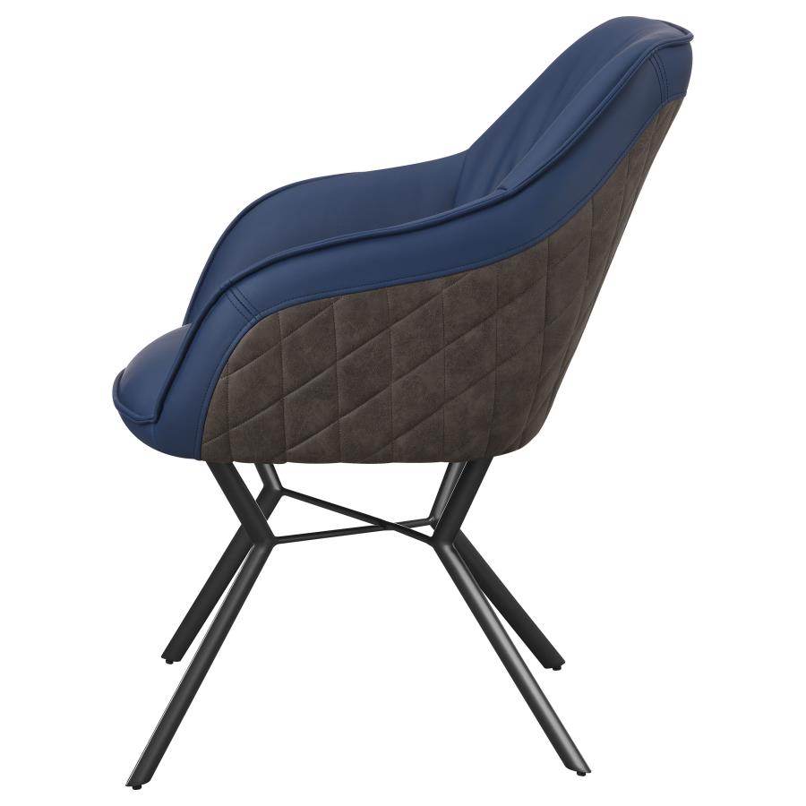 Mayer Upholstered Dining Arm Chair Blue and Brown (Set of 2) - 193722