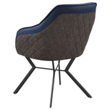 Mayer Upholstered Dining Arm Chair Blue and Brown (Set of 2) - 193722