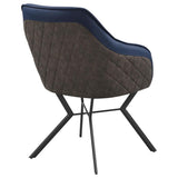 Mayer Upholstered Dining Arm Chair Blue and Brown (Set of 2) - 193722