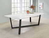 Mayer Rectangular 87-inch Faux Marble Dining Table White - 193781