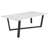 Mayer Rectangular 87-inch Faux Marble Dining Table White - 193781
