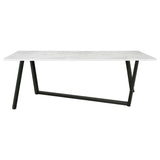Mayer Rectangular 87-inch Faux Marble Dining Table White - 193781