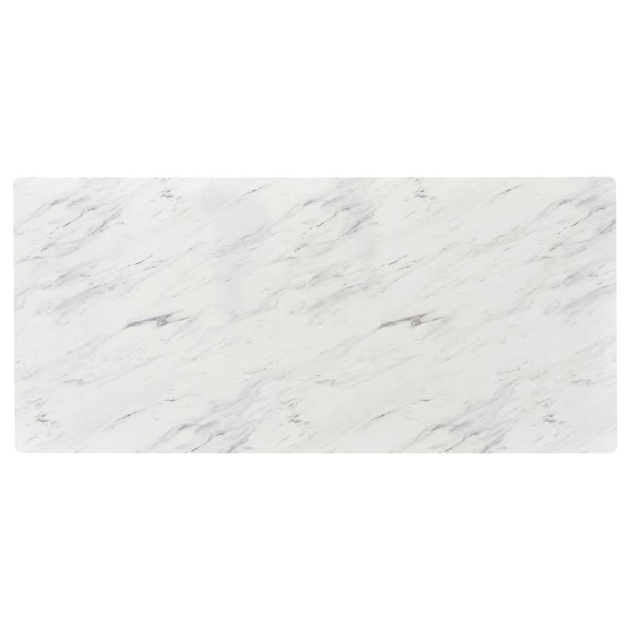 Mayer Rectangular 87-inch Faux Marble Dining Table White - 193781