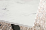 Mayer Rectangular 87-inch Faux Marble Dining Table White - 193781