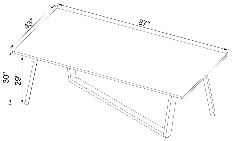 Mayer Rectangular 87-inch Faux Marble Dining Table White - 193781