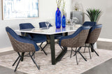 Mayer Rectangular 87-inch Faux Marble Dining Table White - 193781