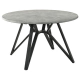 Neil 5-piece Round Dining Table Set Concrete Gunmetal - 193801-S5