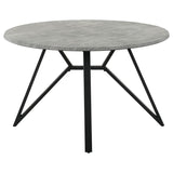 Neil 5-piece Round Dining Table Set Concrete Gunmetal - 193801-S5