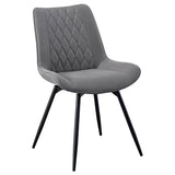 Neil 5-piece Round Dining Table Set Concrete Gunmetal - 193801-S5