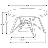 Neil 5-piece Round Dining Table Set Concrete Gunmetal - 193801-S5